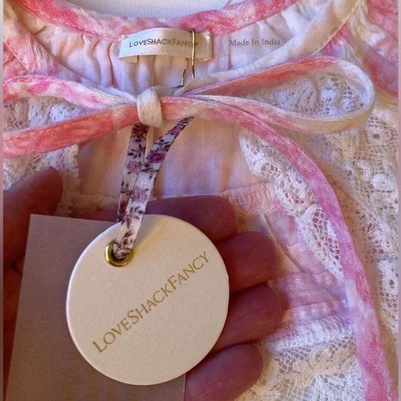 LoveShackFancy collar pink floral and off white lace collar - Picture 10 of 10